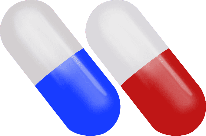 La pastilla azul, la pastilla roja